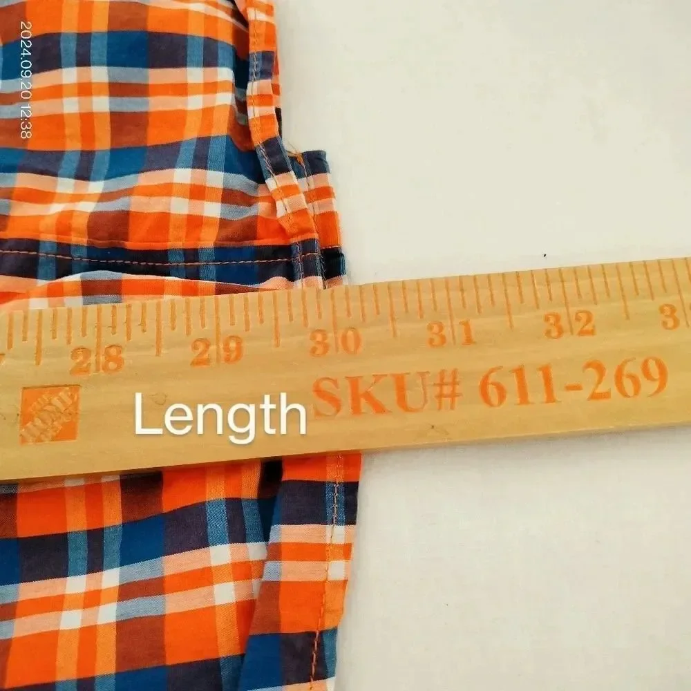 Banana Republic Men's Soft Wash Sz LG Tailored Slim Fit Button Down Shirt Orange